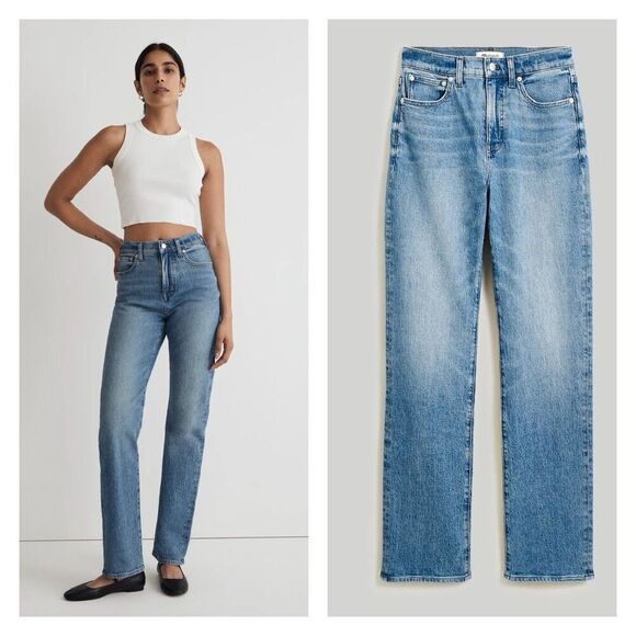 Madewell Denim - MADEWELL Women's The Tall '90s Straight Enmore Blue Wash Jean Jeans size 33T